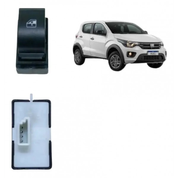 Botão Vidro Elétrico Simple Fiat Argo Cronos Mobi Led Branco