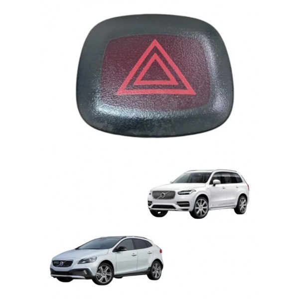 Botao Comando Pisca Alerta Volvo V40 2013 2014 2015 2016  Preto