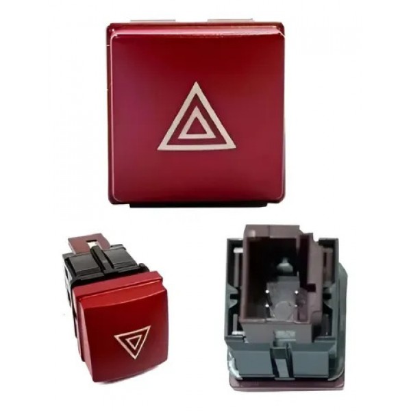 Interrupto Botão Pisca Alerta Peugeot 207 96472122kr Vermelho