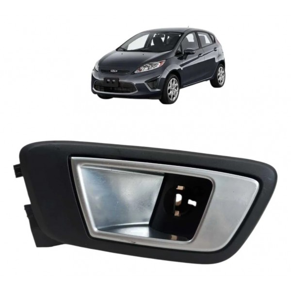 Macaneta Interna Traseira Esquerda Ford New Fiesta 2013 2014 Prateada Traseira