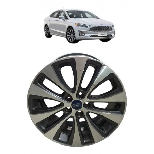 Roda R18 5x108 Ford Fusion Titanium Com Detalhes 2018 2019  Cinza