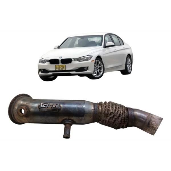 Downpipe Malha Flexível Escapamento Bmw 320i 2014 2015 2.0 Preto