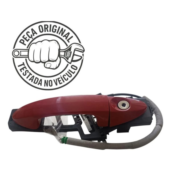 Maçaneta Porta Dianteira Esquerda Ford Ka 2018 2019 Vermelha Vermelho Dianteira
