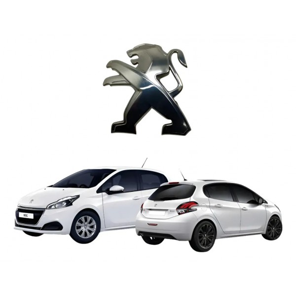 Emblema Logo Tampa Traseira Peugeot 208 9673873277 Original Prata