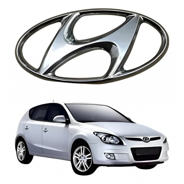 Emblema Logo Grade Hyundai I30 2009 2010 2011 2012 Prateado