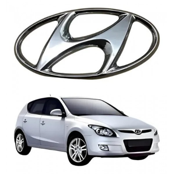Emblema Logo Grade Hyundai I30 2009 2010 2011 2012 Prateado