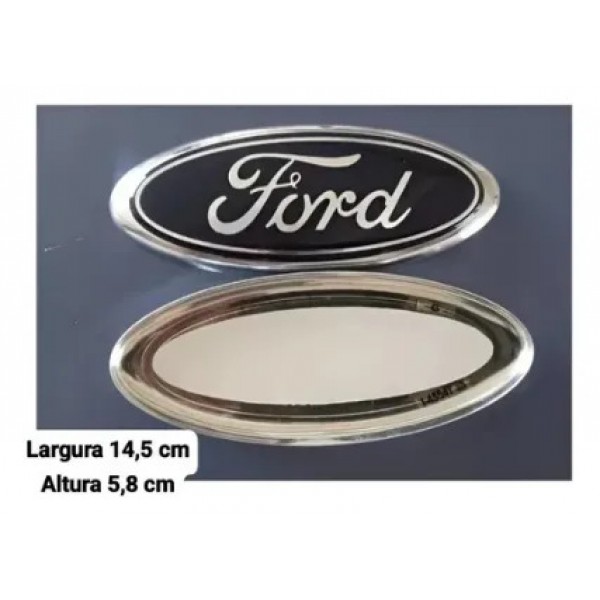 Emblema Grade Dianteira Ford Fiesta Hatch Sedan 2010 A 2014 Prateado