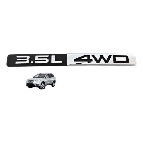 Emblema 3.5l4wd Tampa Tras Hyundai Santa Fé 06/12 863222b200 Prateado