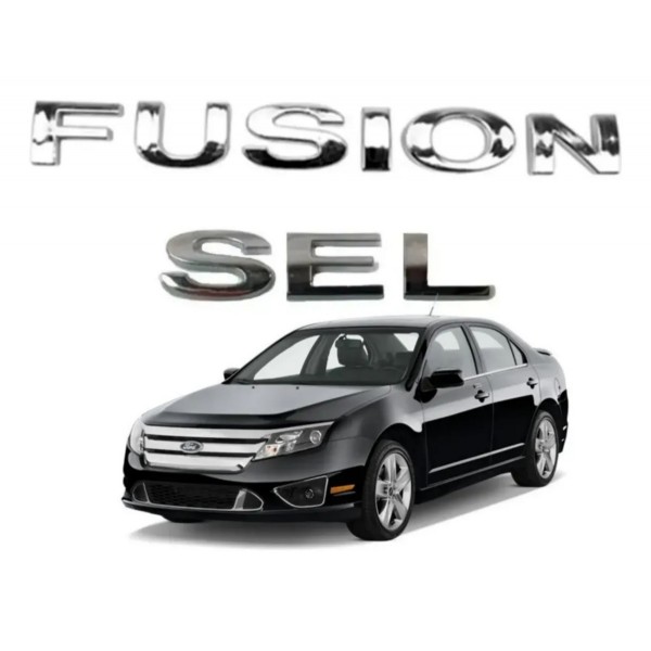 Kit Emblemas Letreiro Fusion + Sel  2010 A 2012  Cod 794/829 Prateado