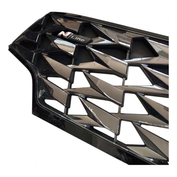 Grade Frontal Superior Dianteira Creta N Line 2022 2023 2024 Preto Brilhante