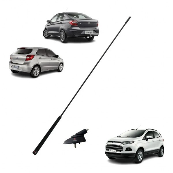 Base Antena + Haste Antena Ford Ka E Ecosport - Original Preto