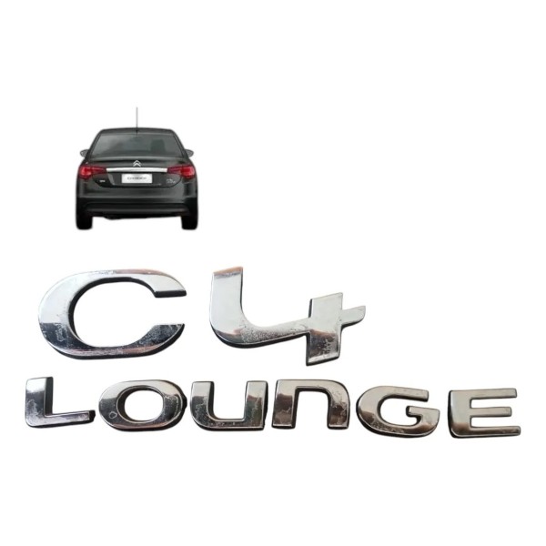 Kit Emblemas Letreiro Citroen C4 Lounge 2014 A 2018 Cromado