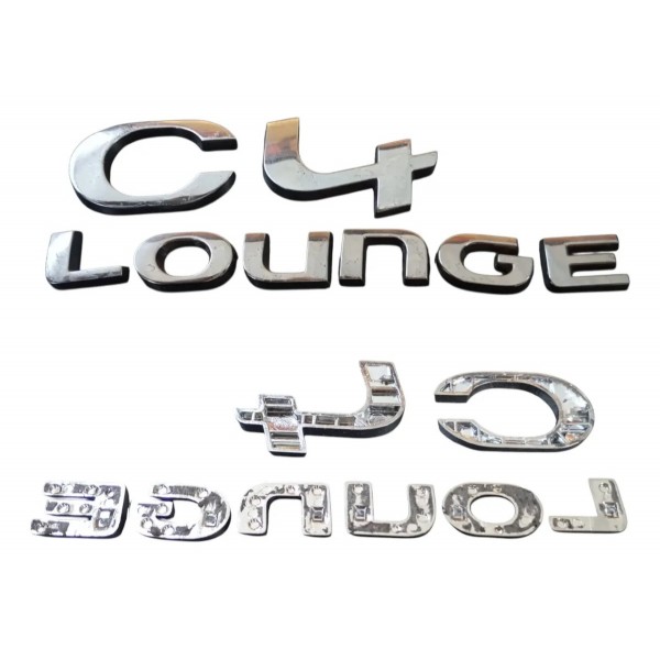 Kit Emblemas Letreiro Citroen C4 Lounge 2014 A 2018 Cromado