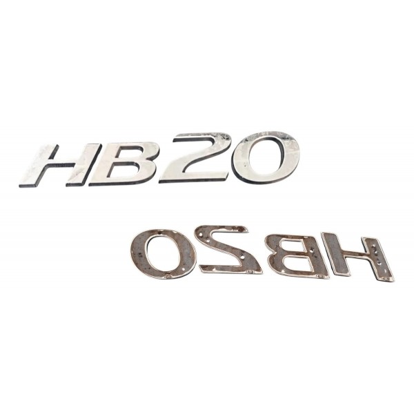 Emblema Letreiro Hb20 Traseira Compatível Hb20 2020 Acima Cromado