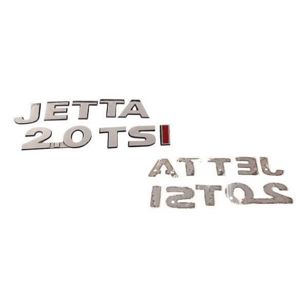 Kit Emblema Letreiro Jetta 2.0 Tsi 211cv 2011 2012 13 14 3pç Cromado