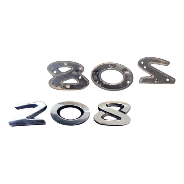 Emblema Letreiro Traseiro Peugeot 208 2013/2019 Cromado Cromado