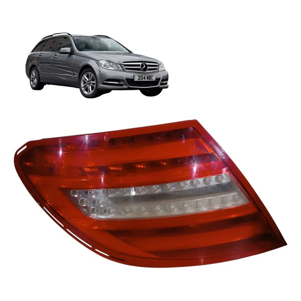 Lanterna Traseira Esquerda Mercedes C180 C200 2012 Detalhe Esquerdo/motorista Vermelho
