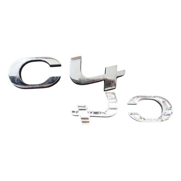 Aplique Letreiro Emblema C4 Citroen 2013 14 15 16 17 2018 Cromado