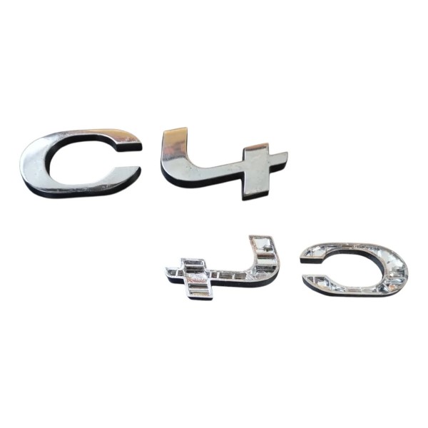 Aplique Letreiro Emblema C4 Citroen 2013 14 15 16 17 2018 Cromado