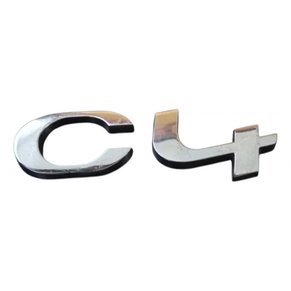 Aplique Letreiro Emblema C4 Citroen 2013 14 15 16 17 2018 Cromado