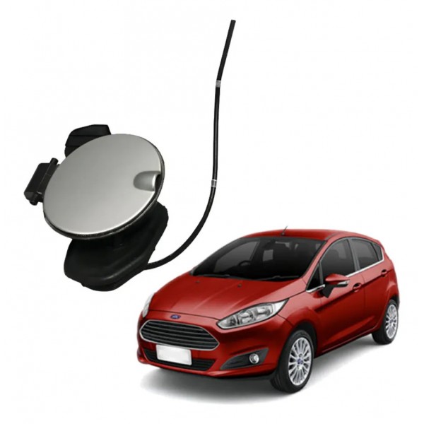 Portinhola Tampa Combustível Ford New Fiesta Hatch 2015 2019 Cinza 2018