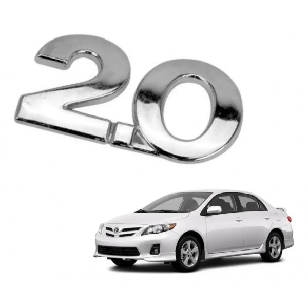 Emblema 2.0 Cromado Golf Parati Saveiro Polo Santana G3 E G4 Cromado