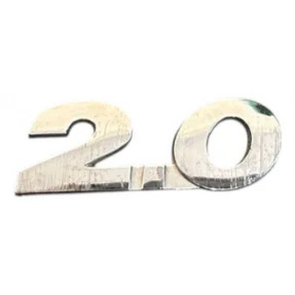 Emblema 2.0 Cromado Golf Parati Saveiro Polo Santana G3 E G4 Cromado