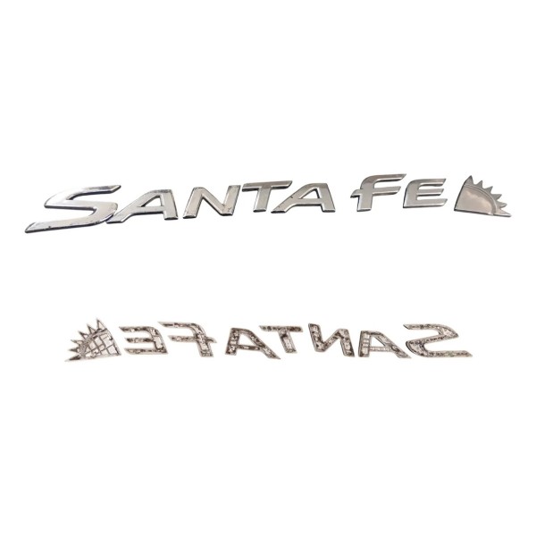 Emblema Tampa Traseira Hyundai Santa Fe 2012 2013 2014 2015 Cromado