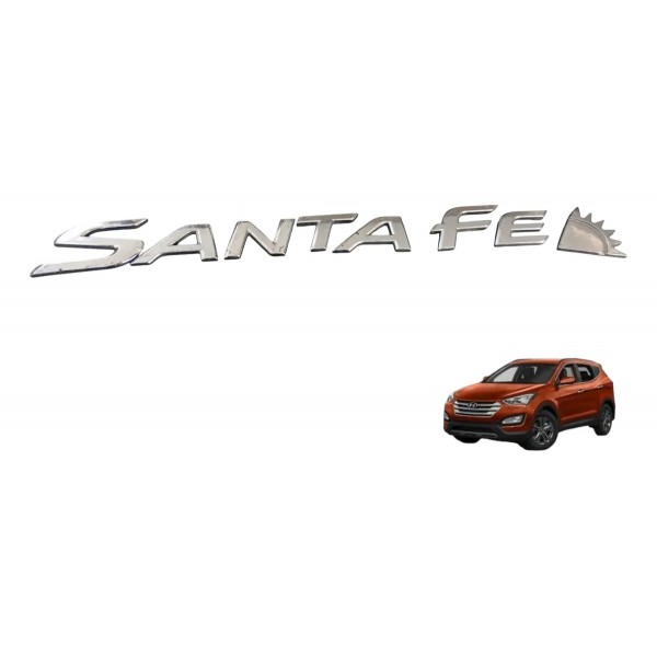 Emblema Tampa Traseira Hyundai Santa Fe 2012 2013 2014 2015 Cromado