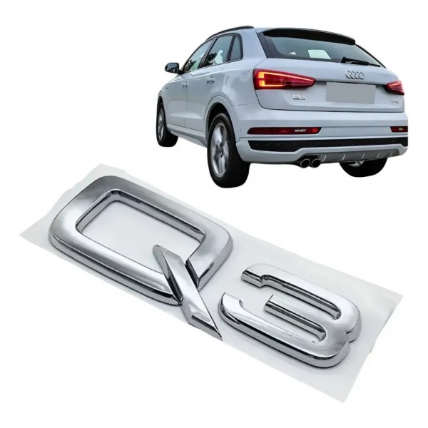 Emblema Cromado Audi Q3 Tampa Traseira Porta Malas Siglas Cromado