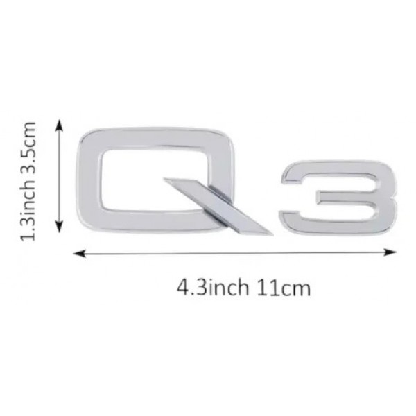 Emblema Cromado Audi Q3 Tampa Traseira Porta Malas Siglas Cromado