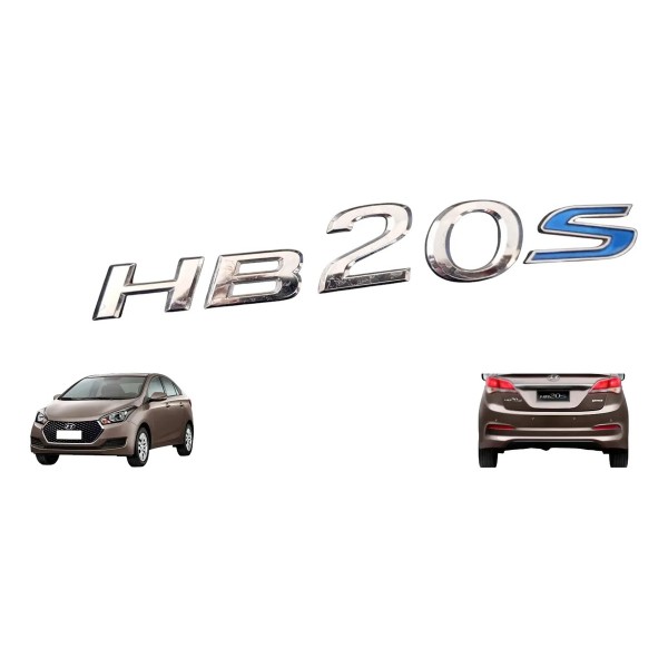Emblema Letreiro Porta Malas Hb20-s 2014 Em Diante Cromado Cromado