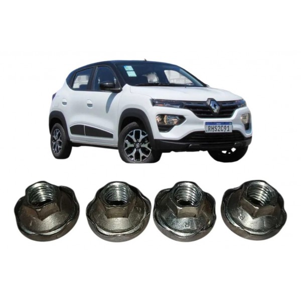 Porca Parafuso Coletor Escape Renault Kwid Intens 2 2023 Prata