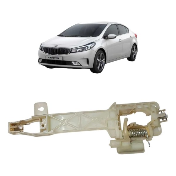 Suporte Macaneta Externa Dianteira Esquerda Kia Cerato 2017 Branco Dianteira