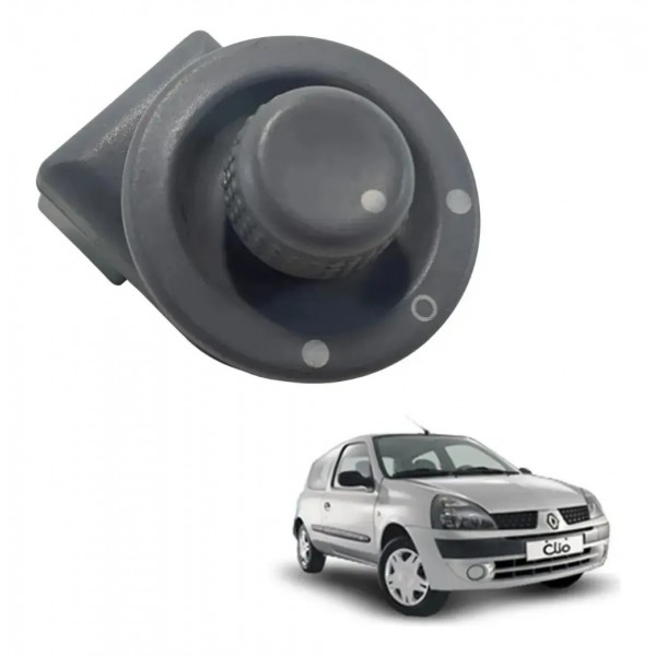 Botão Regulagem Retrovisor Renault Clio 2000-2010 Cinza