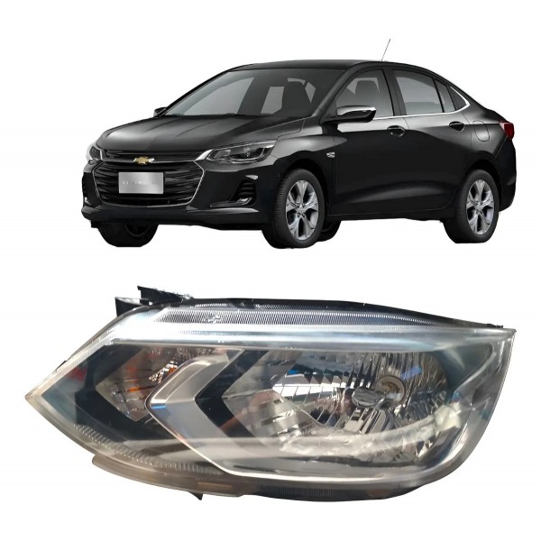 Farol Esquerdo Onix Plus C/mascara Negra 2020 2021 A 2023    Esquerdo/motorista