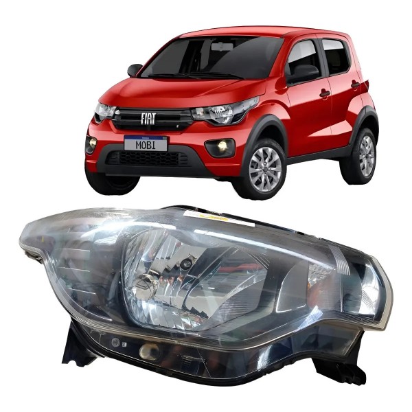 Farol Direito Mobi C/ Mascara Ngra 2016 2017 A 2020 Detalhes Direito/passageiro