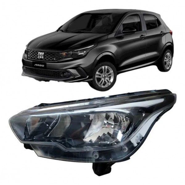 Farol Esquerdo Argo Drive 2018 2019 2020 2021 C/mascara Ngra Esquerdo/motorista