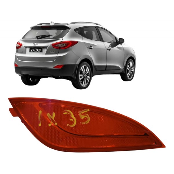 Refletor Olho Gato Esquerdo Hyundai Ix35 2016 2020 Detalhe Vermelho