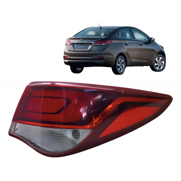 Lanterna Traseira Direita Hb20 Sedan 2016 A 2019 Detalhe Direito/passageiro Vermelho