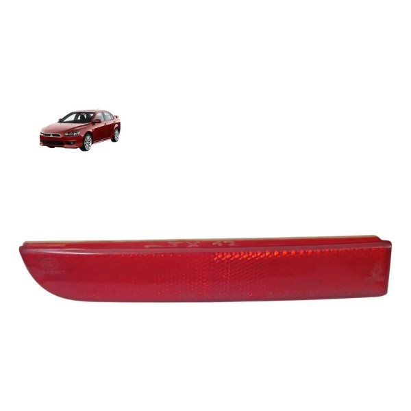 Refletor Olho Gato Esquerdo Mitsubishi Lancer 2011 Ate 2019 Vermelho