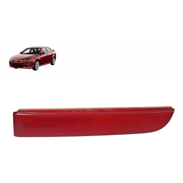 Refletor Olho Gato Direito Mitsubishi Lancer 2011 Ate 2019 Vermelho