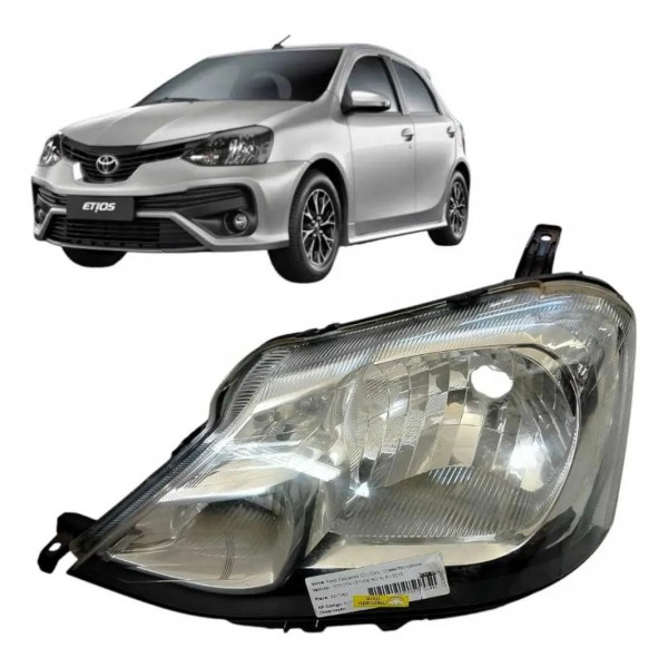 Farol Esquerdo Etios 2014 2015 2016 A 2019 Detalhe Esquerdo/motorista