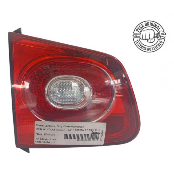 Lanterna Esquerda Aplique Porta Malas Vw Tiguan 2010 2013 Esquerdo/motorista Vermelho