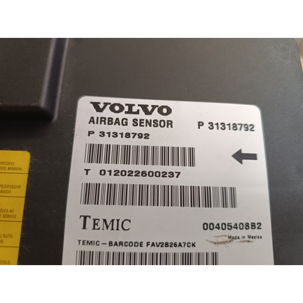 Módulo Comando Airbag Xc60 T5 2011 2012 2013